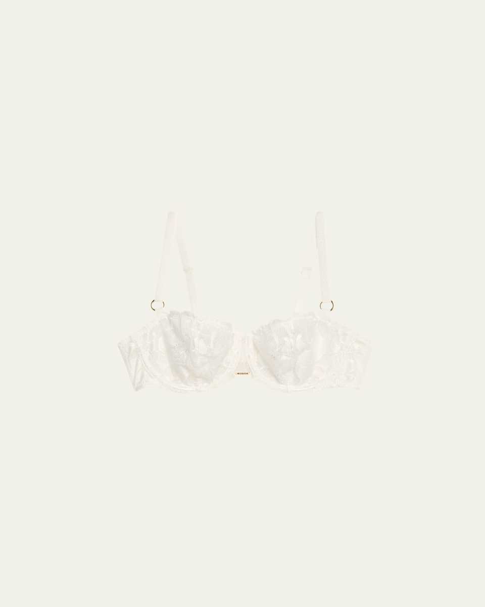 Fleurs Velvet Applique Demi Bra